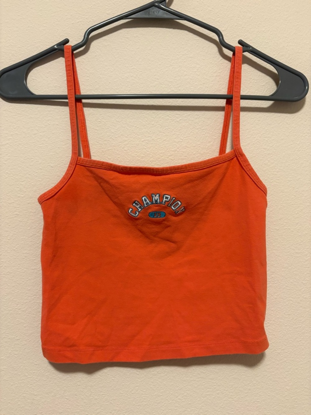 Champion Orange Slim-Strap Cropped Tank